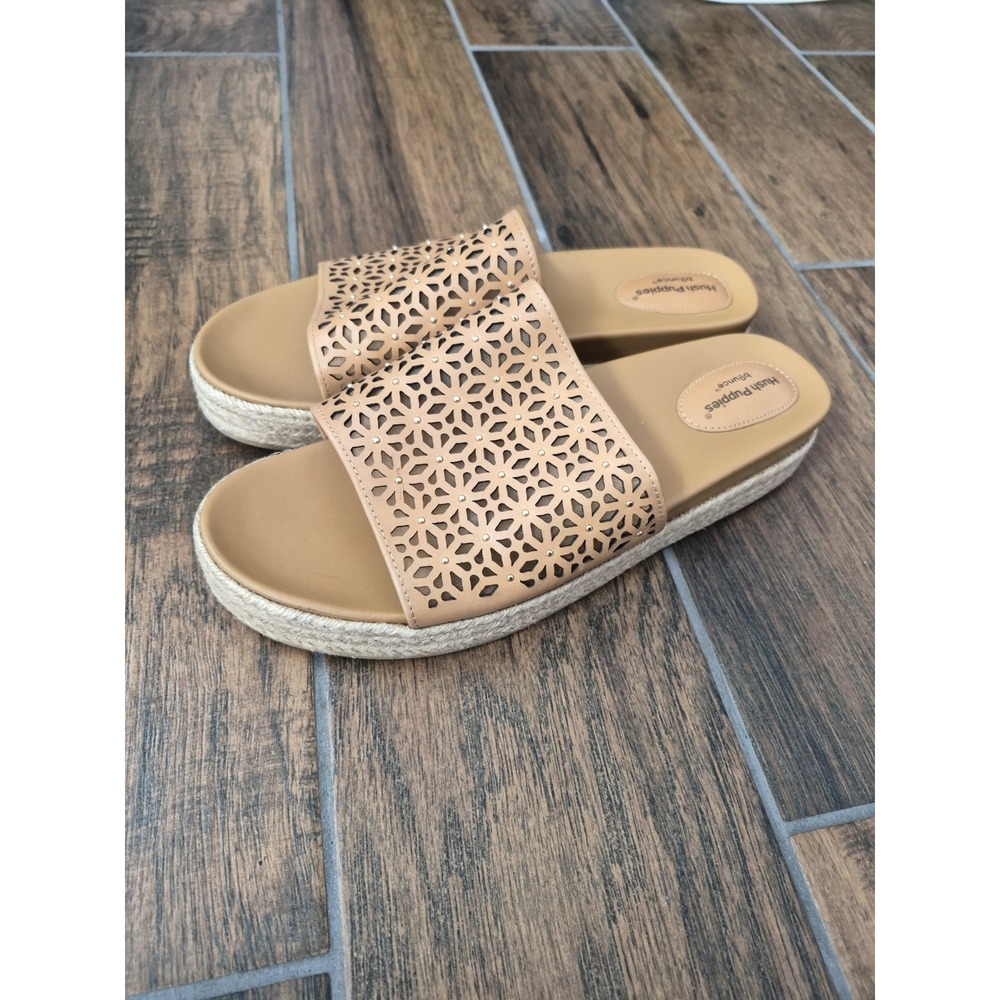 Hush Puppies Lady Womens Tan Metallic Espadrilles Platform Comfy Shoes Sz 10M - Picture 3 of 4